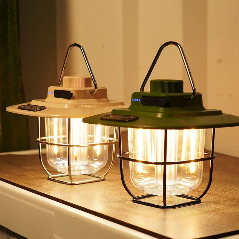 Outdoor Portable  Rechargeable LED Camping Lamps with Handles and USB