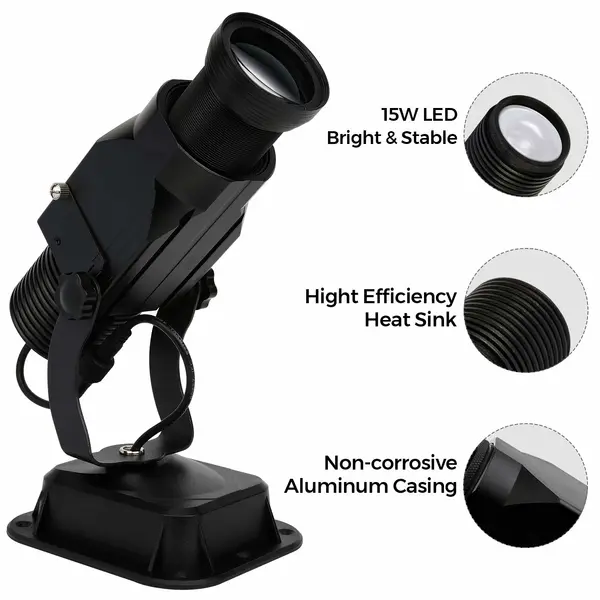 Proyector de gobos led de 15w | proyector para exteriores | iluminación noble