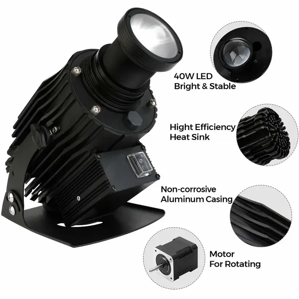 40W Outdoor LED Gobo Projector|HD Gobo Projector|Noble Lighting