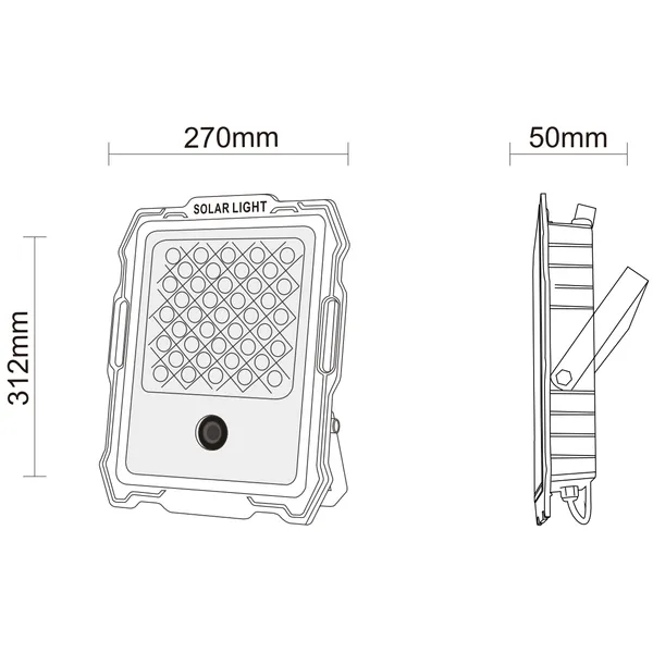 Projecteur solaire 300W | Lampe solaire à capteur LED 300W | Éclairage noble 