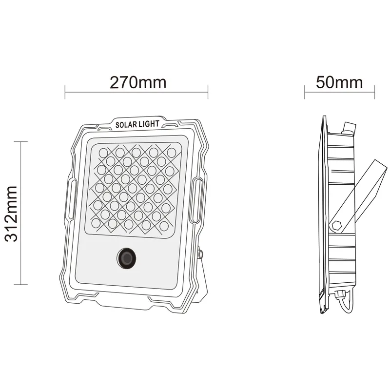 Projecteur solaire 300W | Lampe solaire à capteur LED 300W | Éclairage noble 