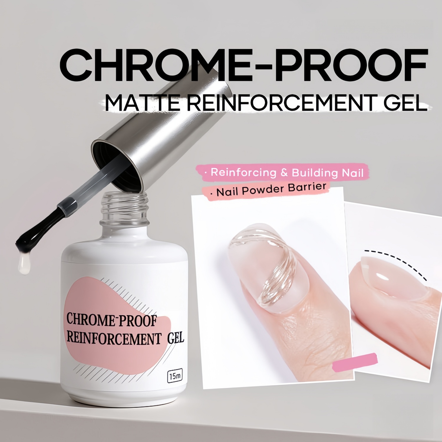 Chrome Proof Matte Reinforcement Gel - HEMA & TPO Free