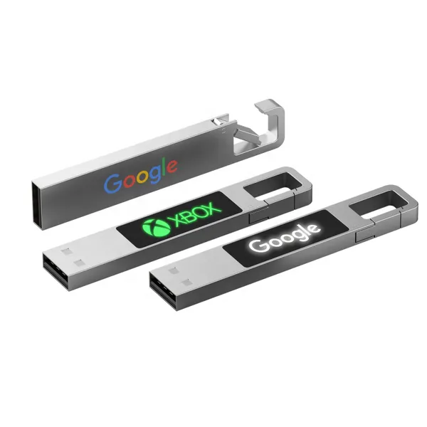 Newest usb memory Hook metal USB LED logo Usb 16GB flash drive pendrives