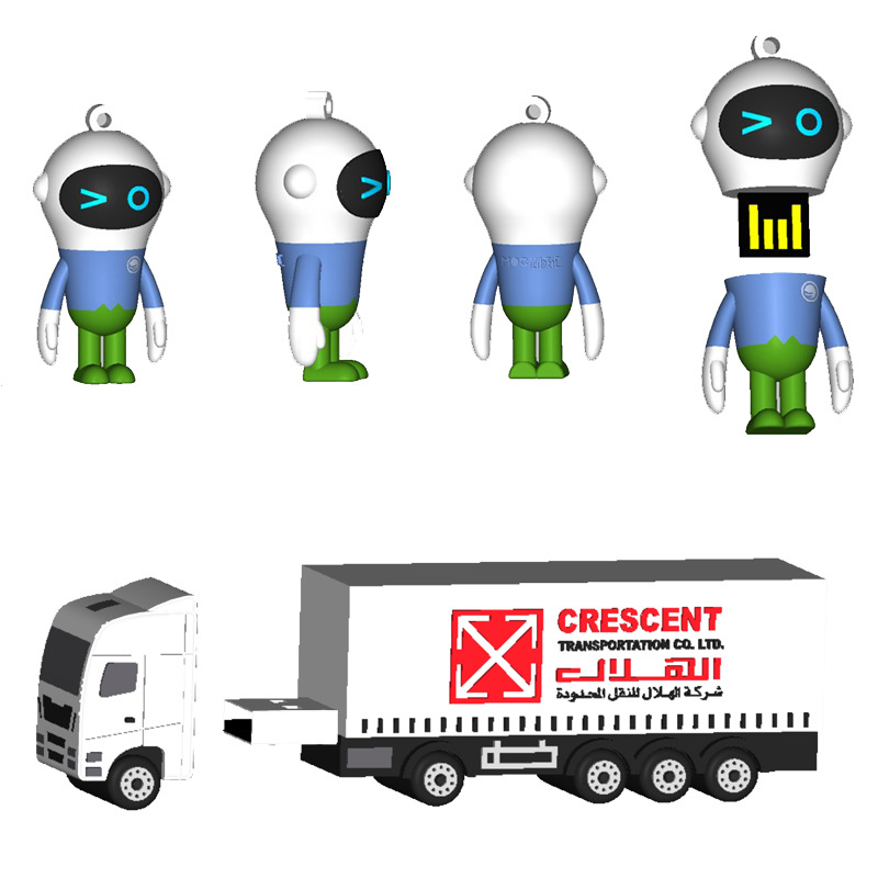 PVC Truck Car Aircraft Shape USB Flash Pen Drive