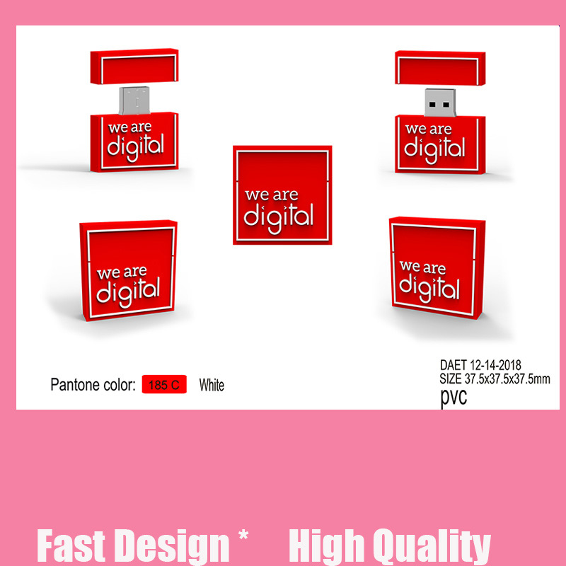 Customized PVC silicone USB flash drives with all design