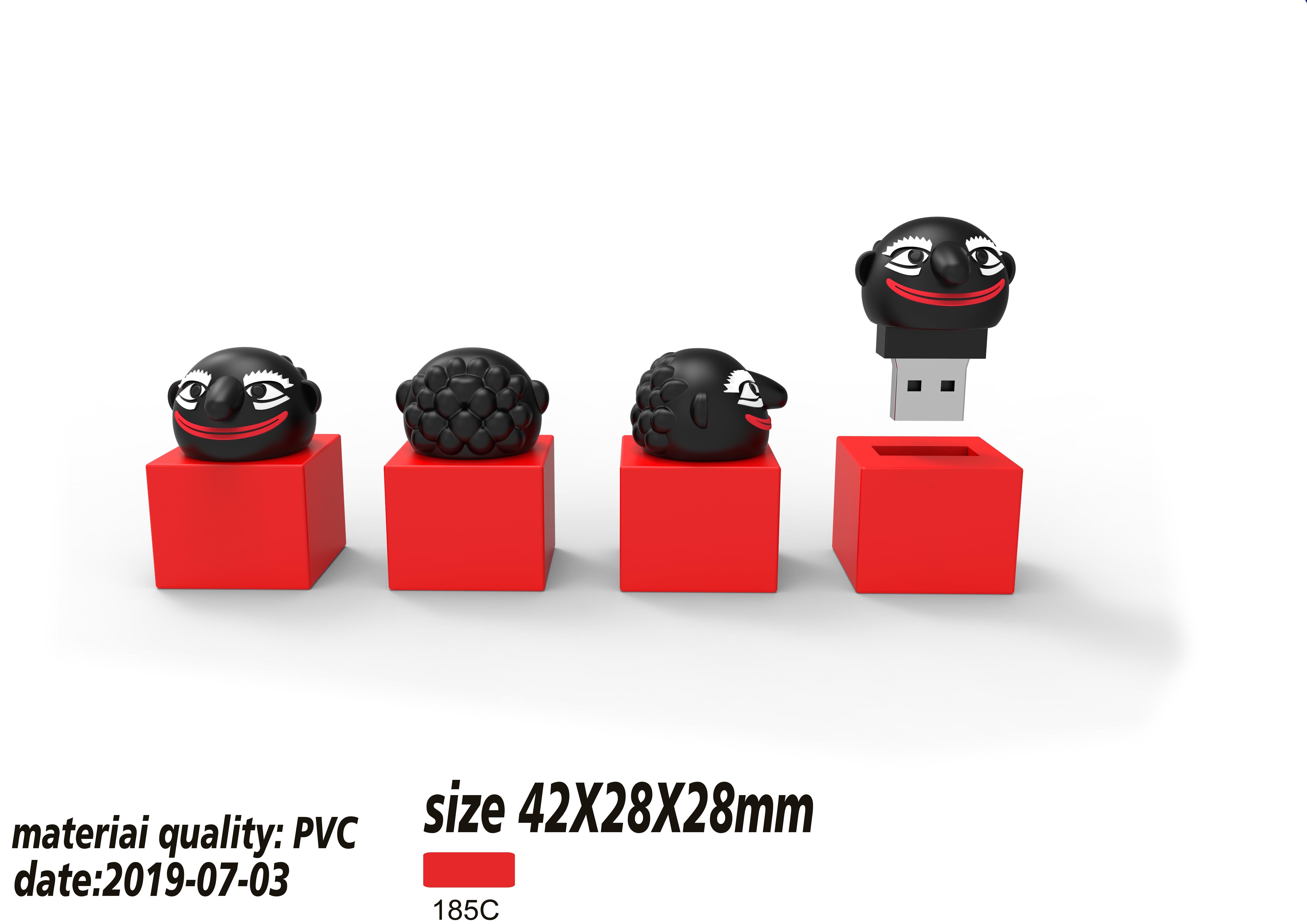 Customized PVC silicone USB flash drives with all design