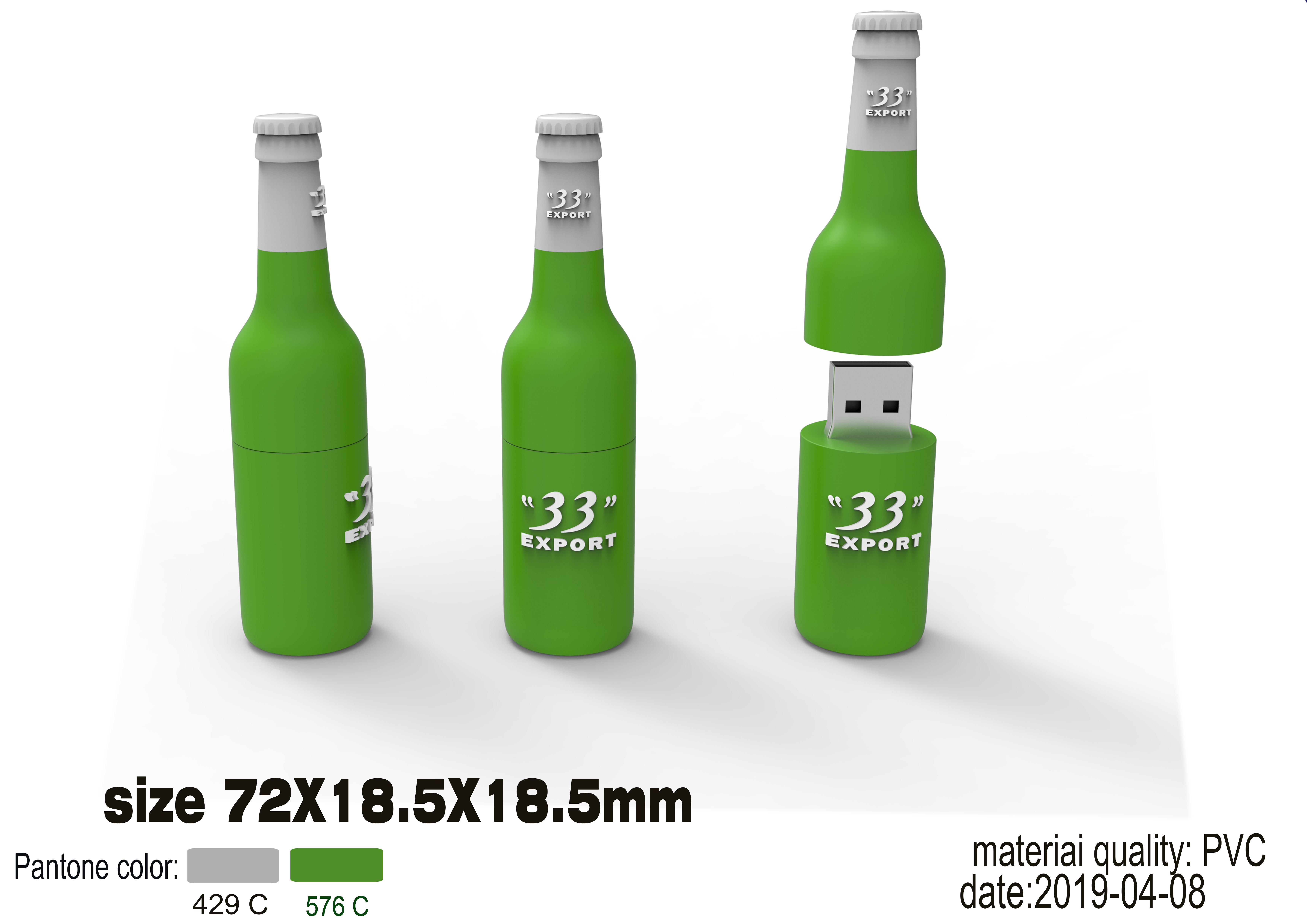 Customized PVC silicone USB flash drives with all design