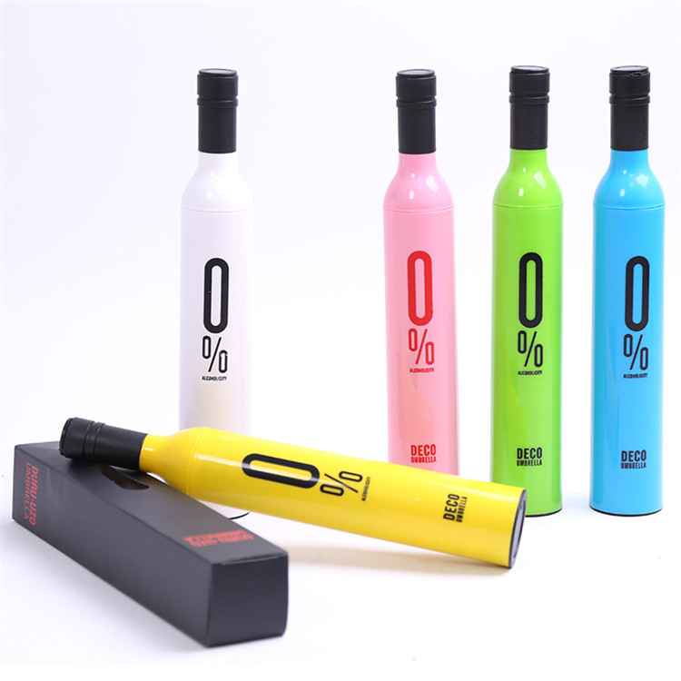 Promotion Gift Cheap 3 Folding Portable Wine Bottle Umbrellas