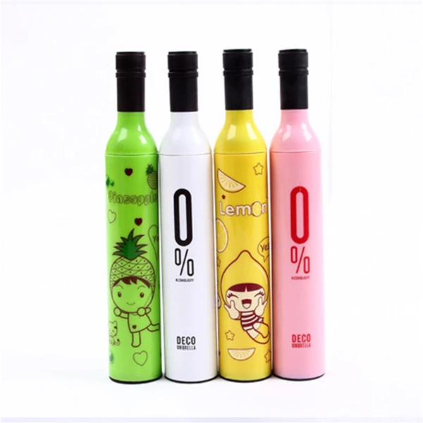 Promotion Gift Cheap 3 Folding Portable Wine Bottle Umbrellas