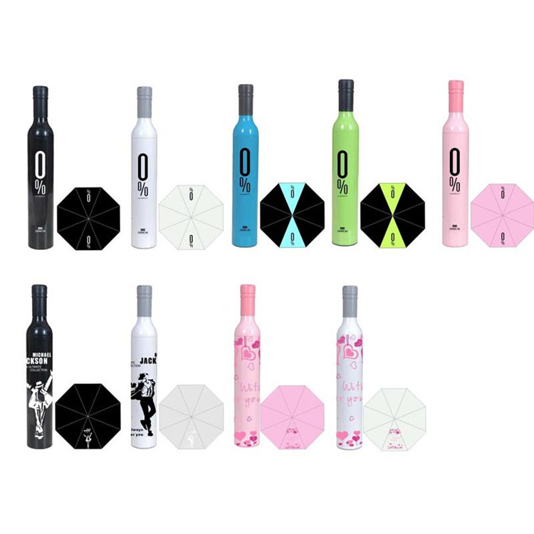 Promotion Gift Cheap 3 Folding Portable Wine Bottle Umbrellas