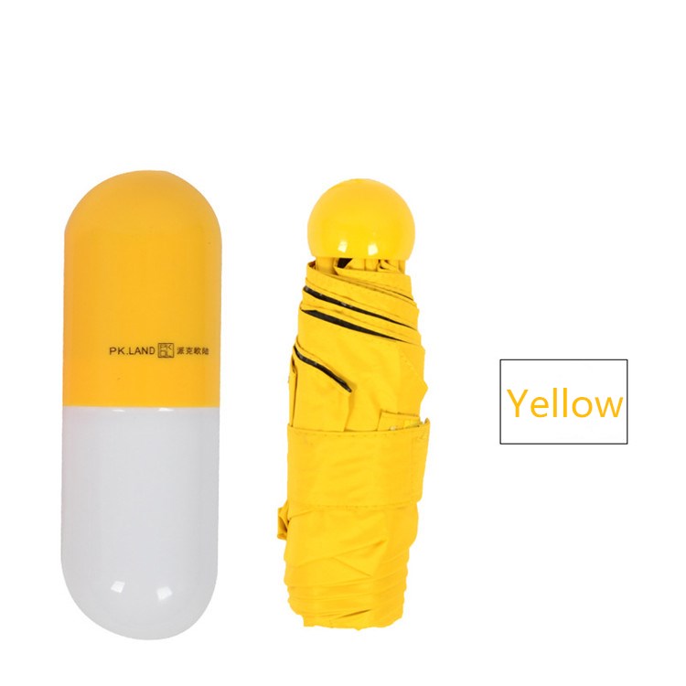 Mini Capsule Shaped Folding Umbrella With Logo Prints