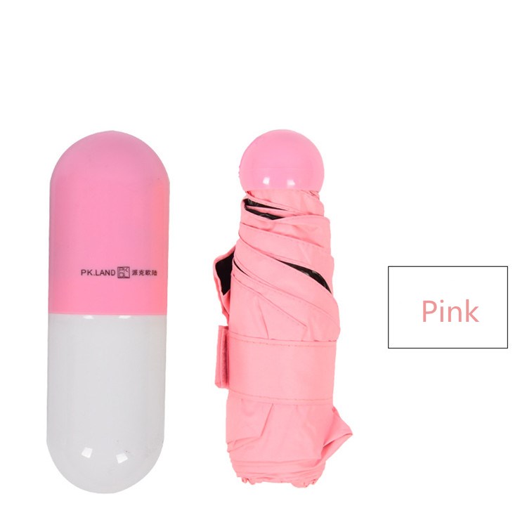 Mini Capsule Shaped Folding Umbrella With Logo Prints