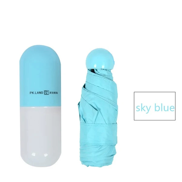 Mini Capsule Shaped Folding Umbrella With Logo Prints