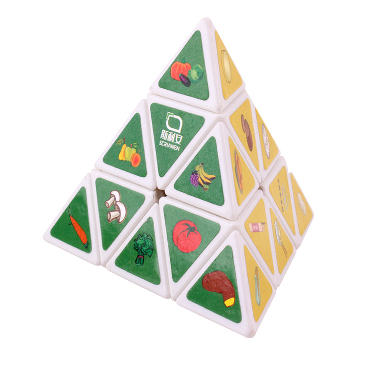 IQ puzzle train brain game 9.8cm pyramid triangle cube for kids