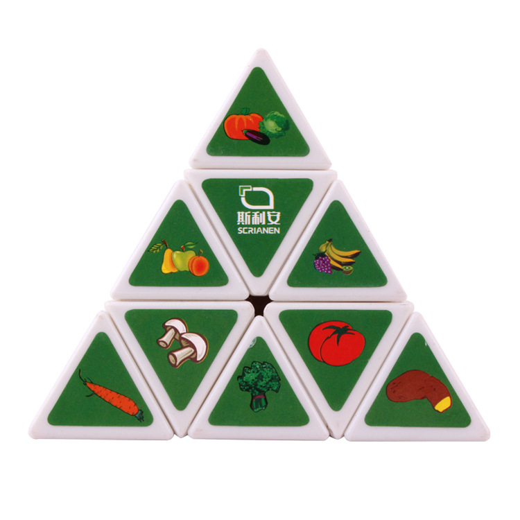 IQ puzzle train brain game 9.8cm pyramid triangle cube for kids