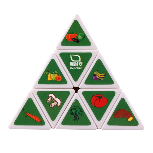 IQ puzzle train brain game 9.8cm pyramid triangle cube for kids