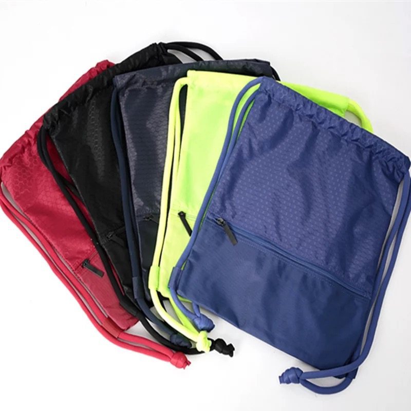 Factory custom logo 210D polyester drawstring bag for promotional