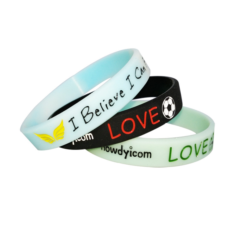 Cheap Promotional embossed debossed silicone rubber bracelet wristband