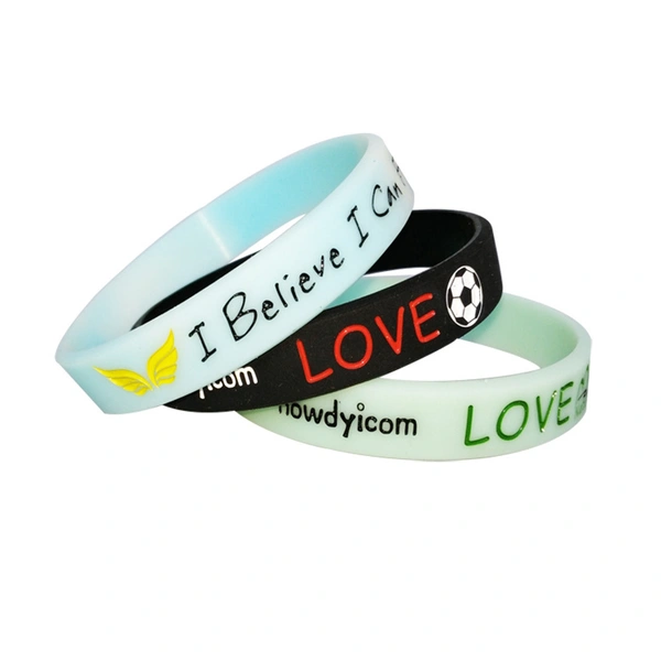 Cheap Promotional embossed debossed silicone rubber bracelet wristband