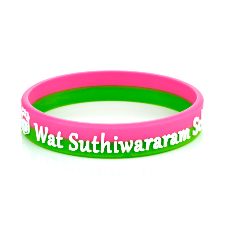 Cheap Promotional embossed debossed silicone rubber bracelet wristband