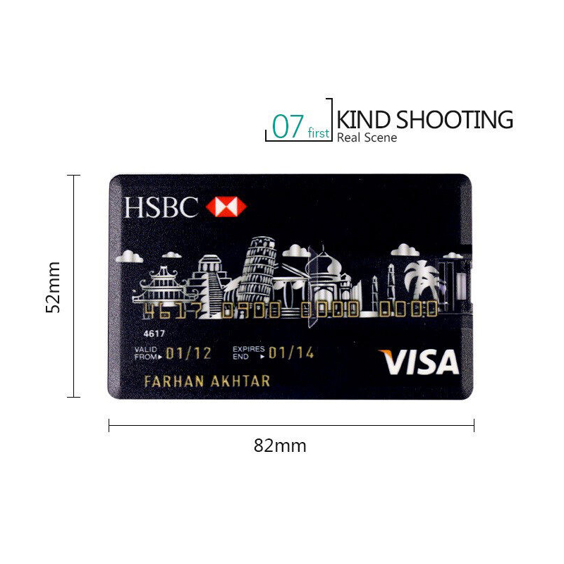 Full Color Printing Advertising Plastic Credit Card USB Flash Drive