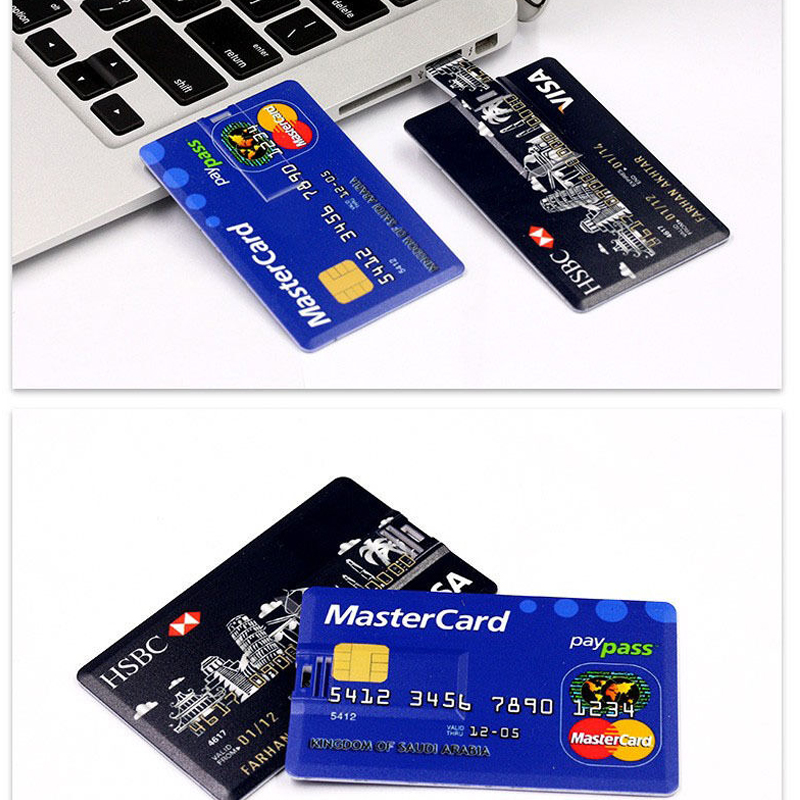 Full Color Printing Advertising Plastic Credit Card USB Flash Drive