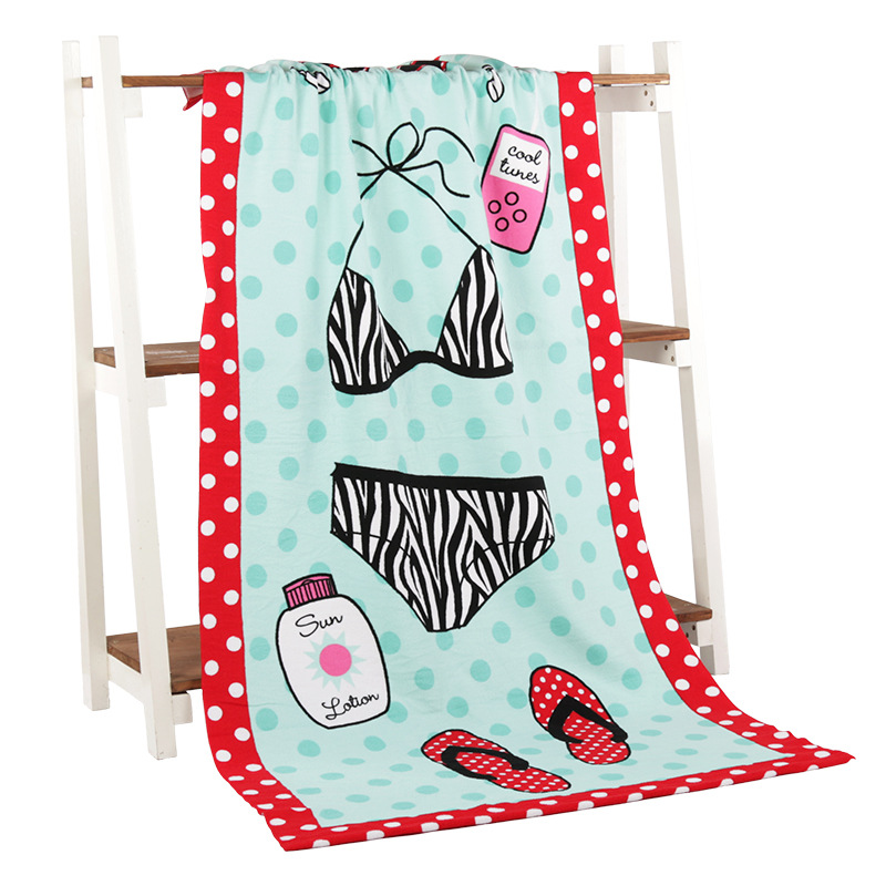 Printed Logo Striped Sand Free Quick Dry Swimming Pool Microfibre Beach Towel