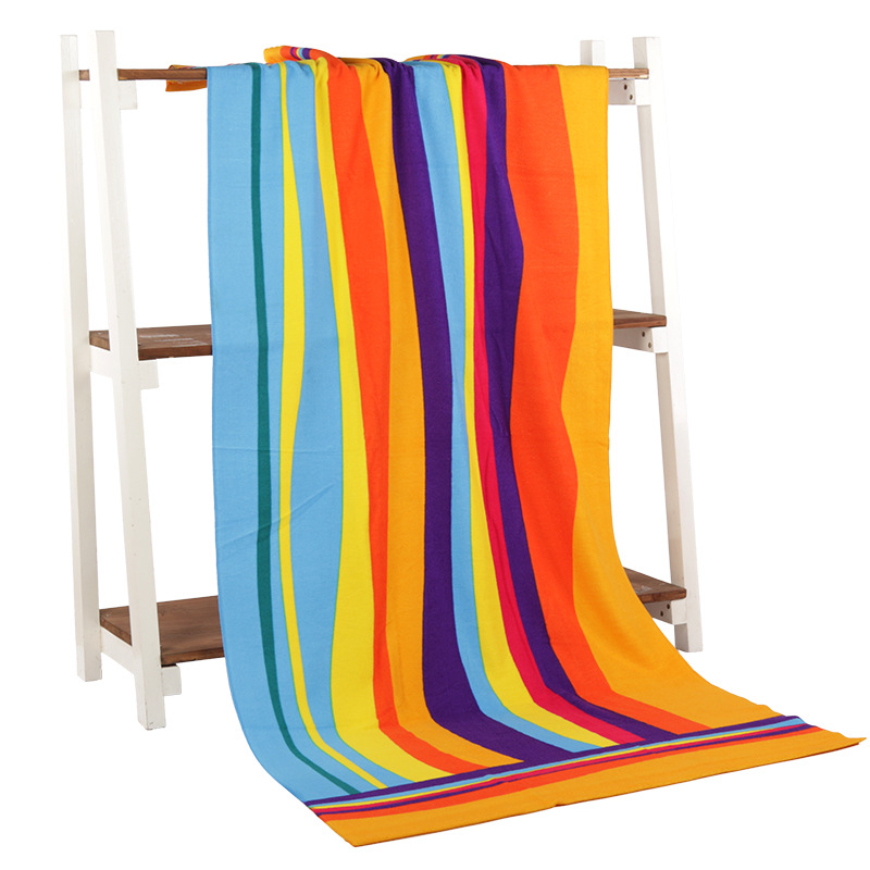 Printed Logo Striped Sand Free Quick Dry Swimming Pool Microfibre Beach Towel