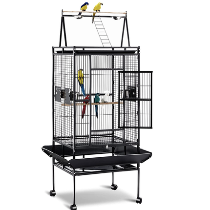 Factory Directly Sale Custom Foldable Coating Portable Move Big Iron Wire Cage Breeding Bird Parrot Cage