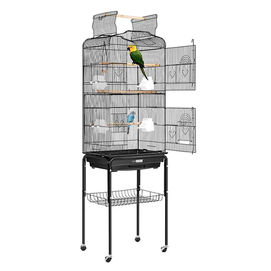 Professional Cage Wholesale Wire Bird Cage Large Love Big Bird Parrot Cage Birds Accessories with Shelf