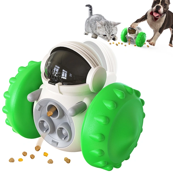 Interactive pet cat dog toy with food dispenser