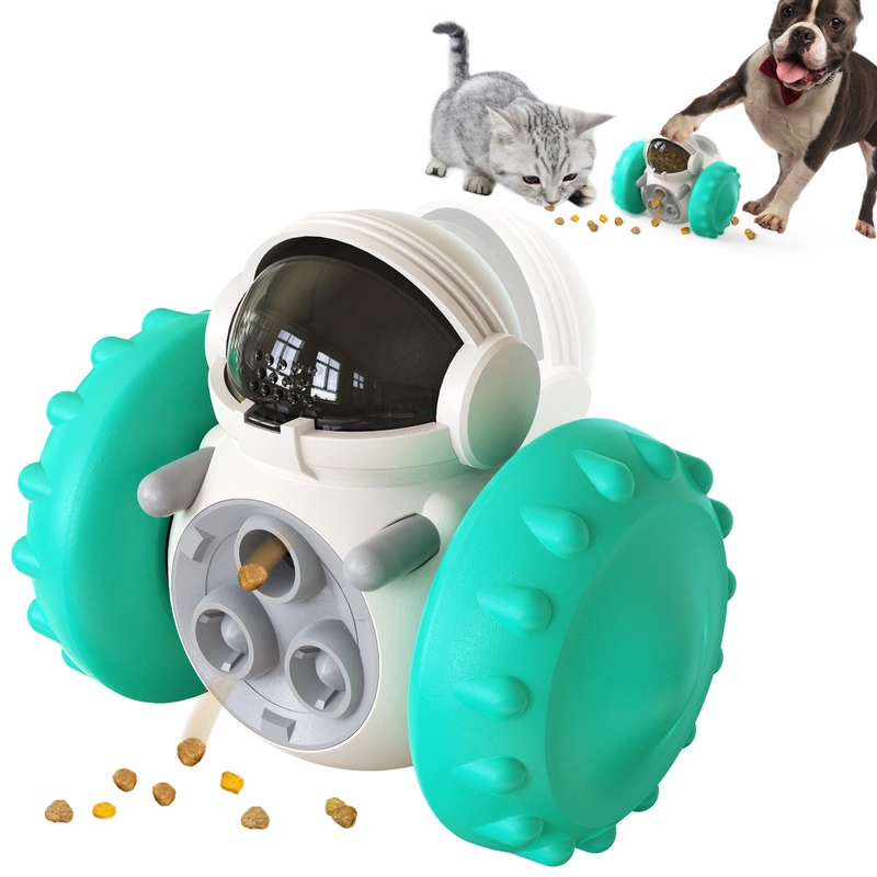 Interactive pet cat dog toy with food dispenser