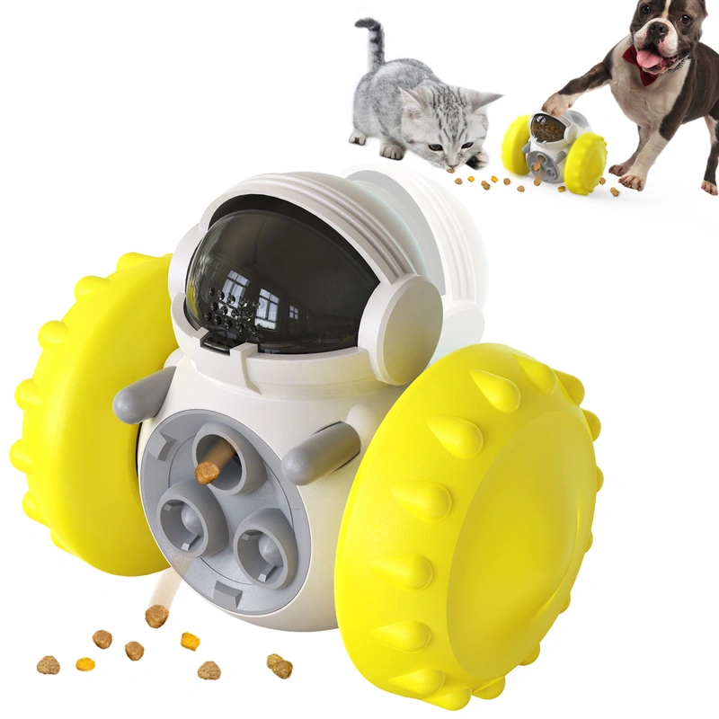Interactive pet cat dog toy with food dispenser