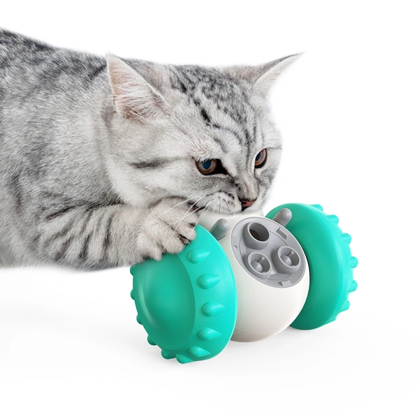 Interactive pet cat dog toy with food dispenser
