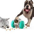 Interactive pet cat dog toy with food dispenser