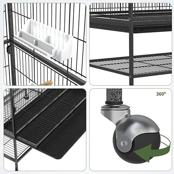 Metal Outdoor Bird Cage Parrot With Wheels