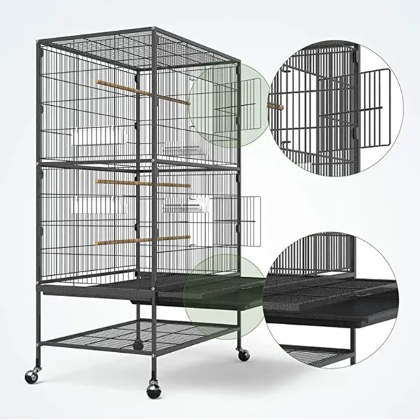 Metal Outdoor Bird Cage Parrot With Wheels