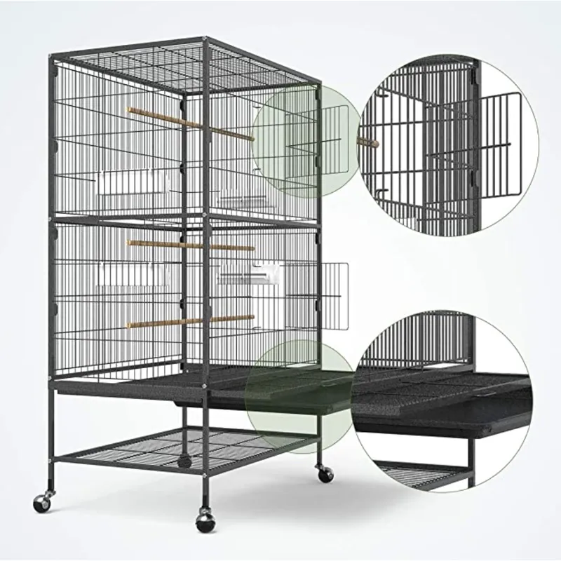 Metal Outdoor Bird Cage Parrot With Wheels
