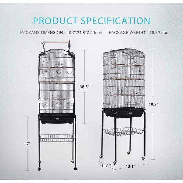 large wire bird cage for lovebird parrot accessories