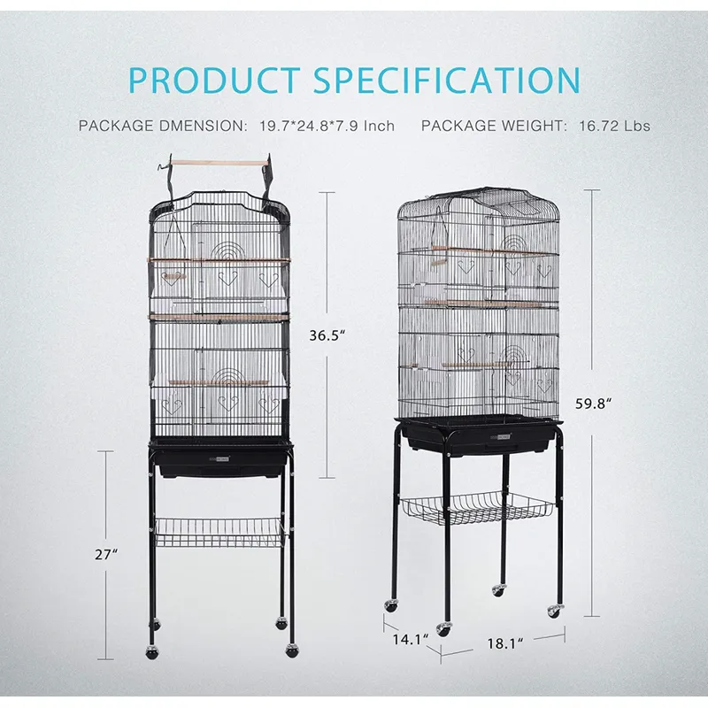 large wire bird cage for lovebird parrot accessories