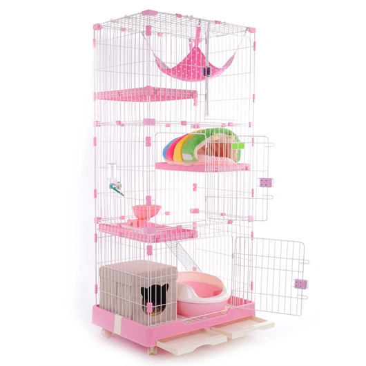 Manufacturer best price with high quality cats cage 3 layer sale cheap plastic durable pet cage