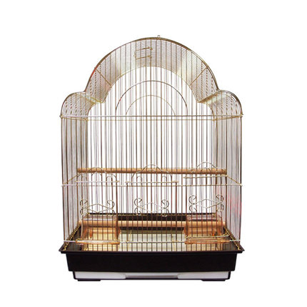 High Quality Wholesale Universal Wire Gold Dome Parrot Show Metal Breeding Cages Indoor Small Travel Bird Cage
