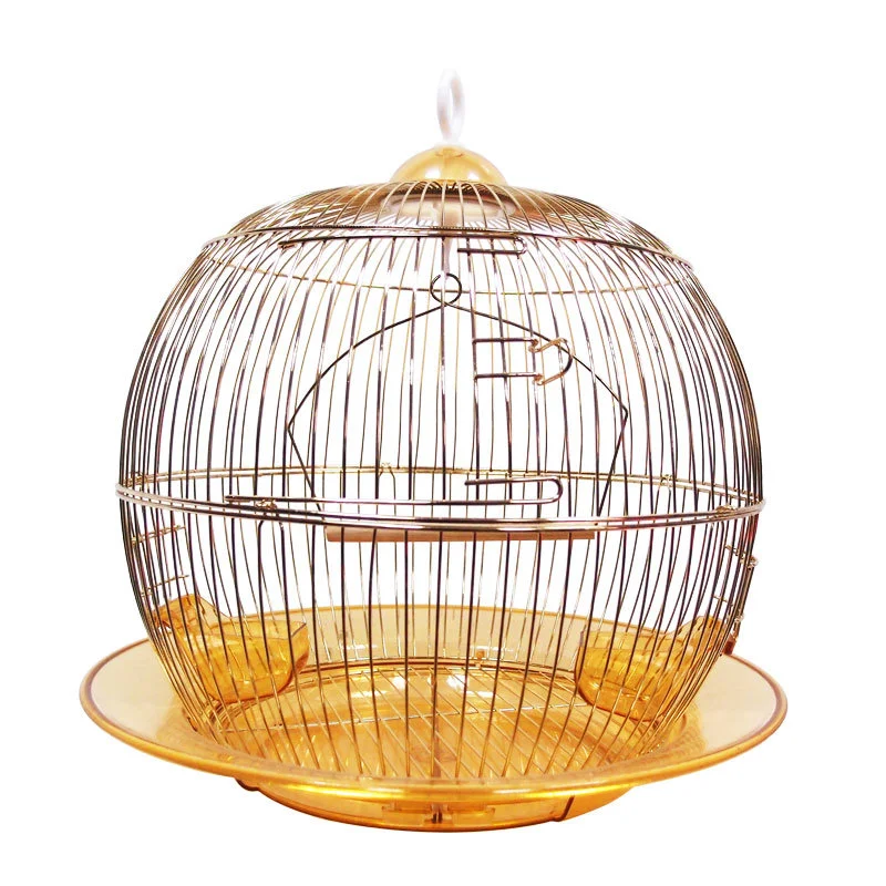 small gold metal bird cage
