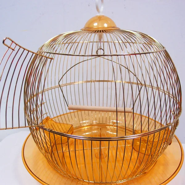 small gold metal bird cage