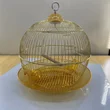 small gold metal bird cage