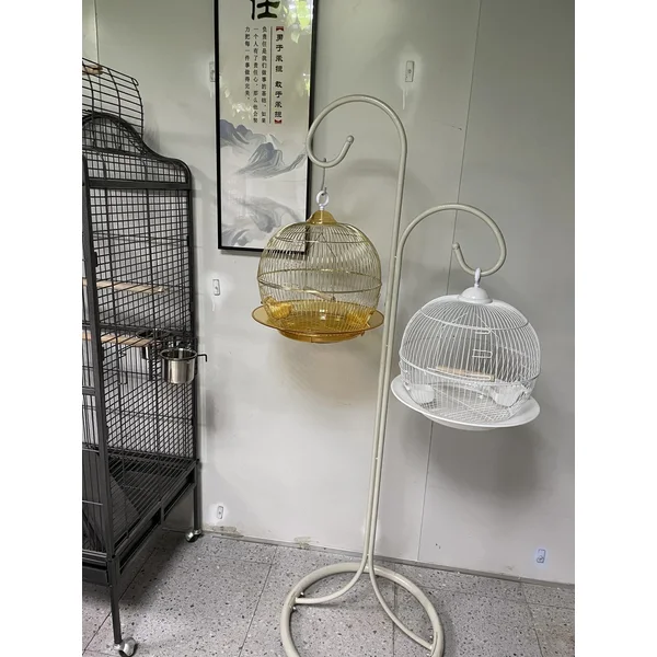 small gold metal bird cage