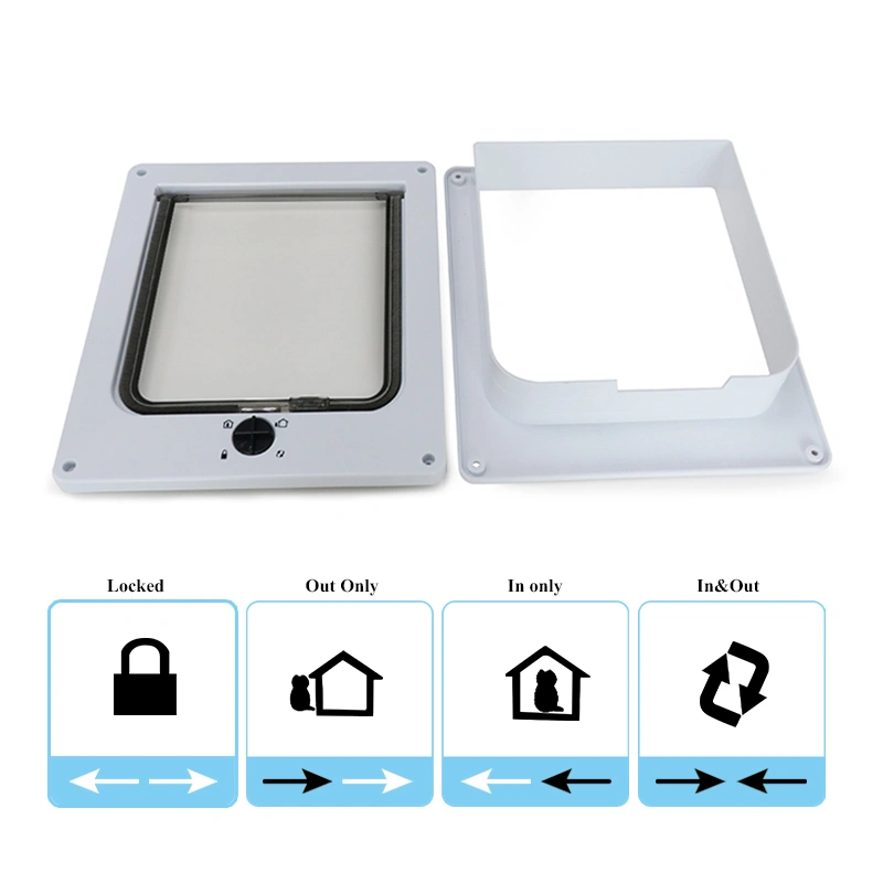 4-way open pet cat door