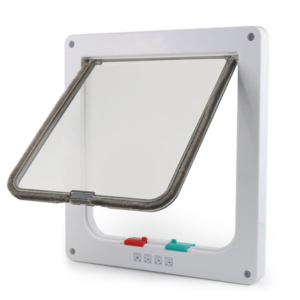 Cat Door Tough Pet Flap Cat Door All Size With 4 -ways Locking Classical Multi-color Pet Cat Home Door