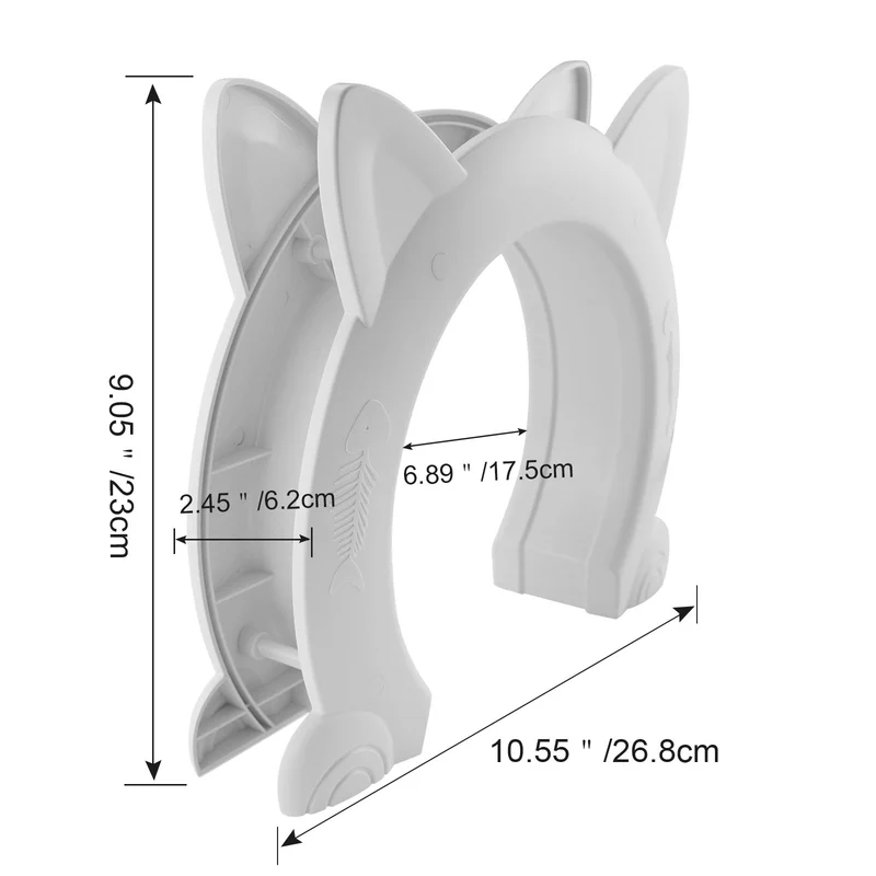 Cat house flap door with fish bone