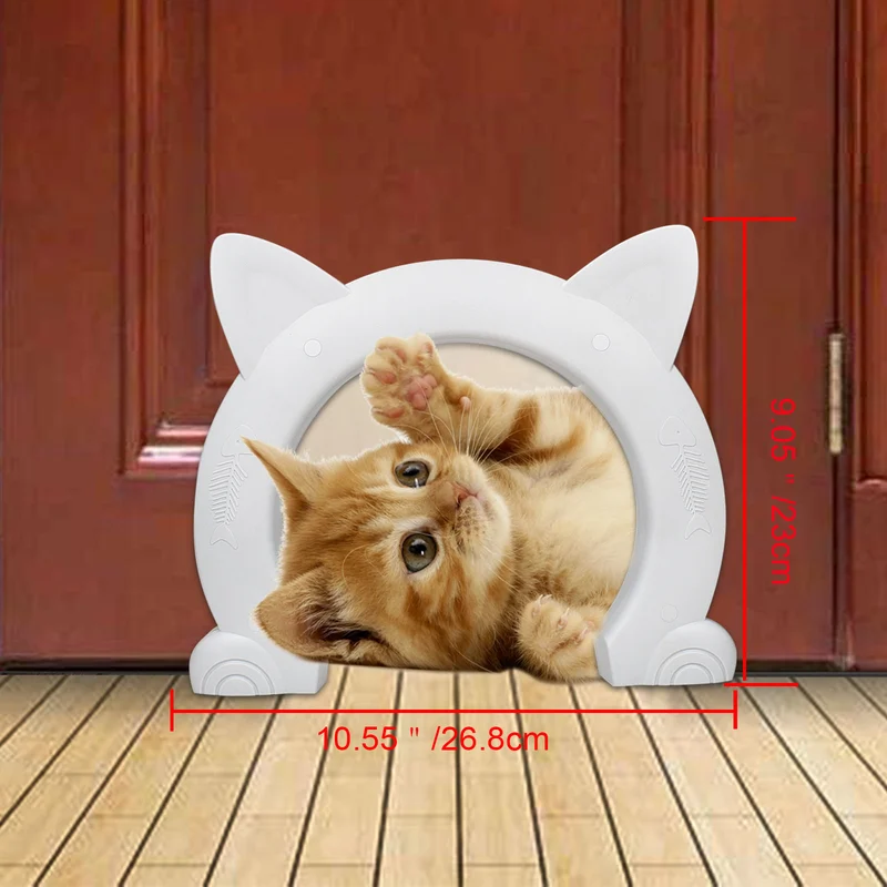 Cat house flap door with fish bone